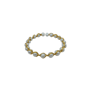 Brazalete con 18-20 perlas de cultivo engarzadas con alambre