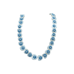 Tira de madre perla con ojo turco en forma de corazón  | 10mm