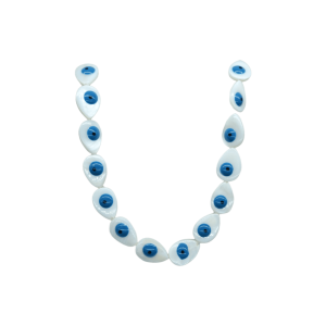 Tira de madre perla con ojo turco en forma de gota | 10mm x 14mm