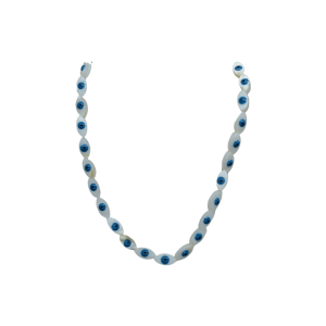 Tira de madre perla con ojo turco en forma oval | 5mm x 10mm