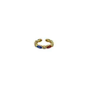 Anillo de latón ajustable diseño con ojo turco | Modelo 2