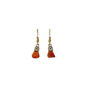 Aretes de piedra ópalo con capuchón dorado