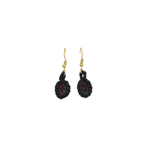 Aretes de mini geoda de ágata tejidos