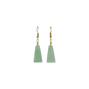 Aretes de cuarzo verde en forma de trapecio