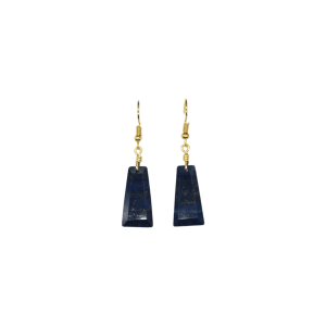 Aretes de piedra lapislázuli en forma de trapecio