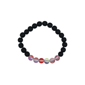 Pulsera de ónix con cuarzo eléctrico rojo mate