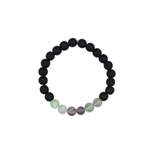Pulsera de ónix con piedra fluorita