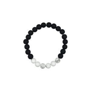 Pulsera de ónix con piedra howlita