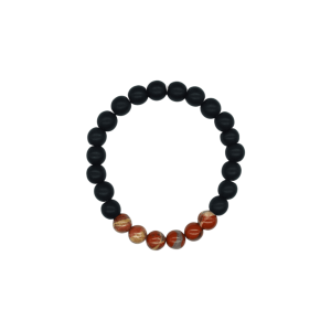 Pulsera de ónix con piedra jaspe rojo