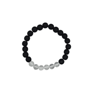 Pulsera de ónix con cuarzo blanco