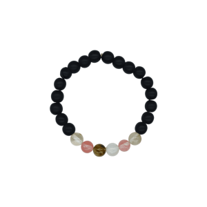 Pulsera de ónix con cuarzo cherry