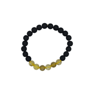 Pulsera de ónix con cuarzo rutilado