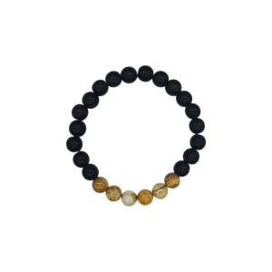 Pulsera de ónix con piedra jaspe madera