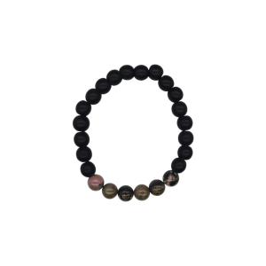 Pulsera de ónix con piedra rodonita