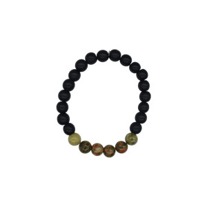 Pulsera de ónix con piedra unakita