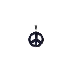 Dije de piedra aventurina azul en forma de amor y paz