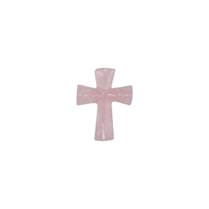 Dije en forma de cruz de cuarzo rosa de 35mm x 45mm