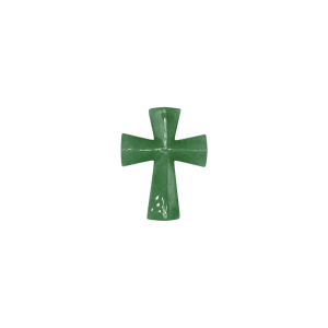 Dije en forma de cruz de cuarzo verde de 35mm x 45mm
