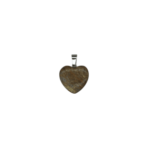 Dije de corazón chico de piedra jaspe madera