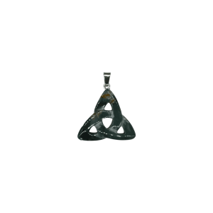 Dije tipo nudo celta o triqueta de piedra jaspe jicorita