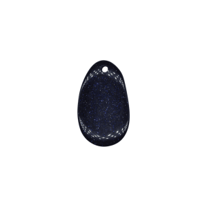 Lengueta de piedra aventurina azul con perforación