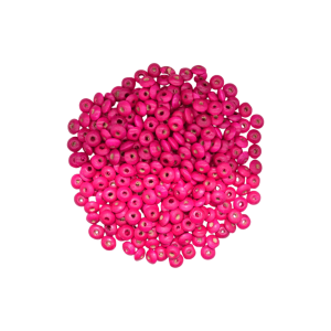 Cuentas de madera tipo dona de 4x8mm | Color rosa