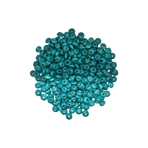 Cuentas de madera tipo dona de 4x8mm | Color turquesa