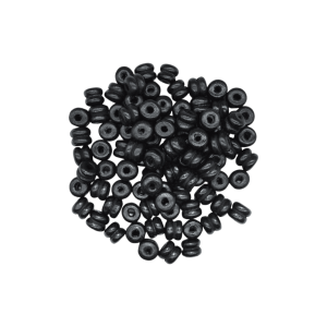 Cuentas de madera tipo dona doble de 9x10mm | Color negro