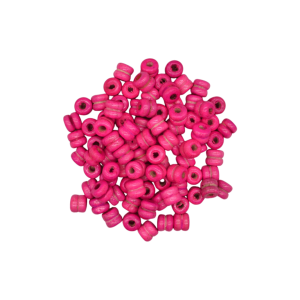Cuentas de madera tipo dona doble de 9x10mm | Color rosa