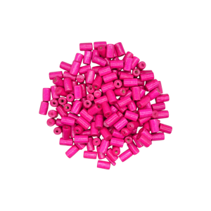 Cuentas de madera tipo tubo de 10x6mm | Color rosa