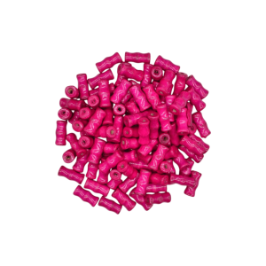 Cuentas de madera tipo hueso de 15x7mm | Color rosa