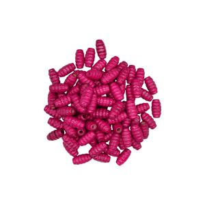 Cuentas de madera tipo panal de 15x8mm | Color rosa