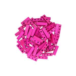 Cuentas de madera tipo rectangunlo separador de 7x23mm | Color rosa
