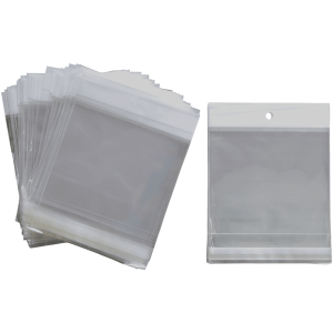 Bolsa de celofán con cenefa con adhesivo | 12.5cm x 16.5cm | 100pz