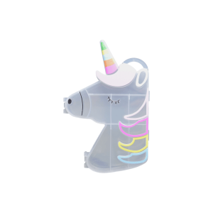 Estuche de plástico para bisutería en forma de unicornio pintado | 9 divisiones